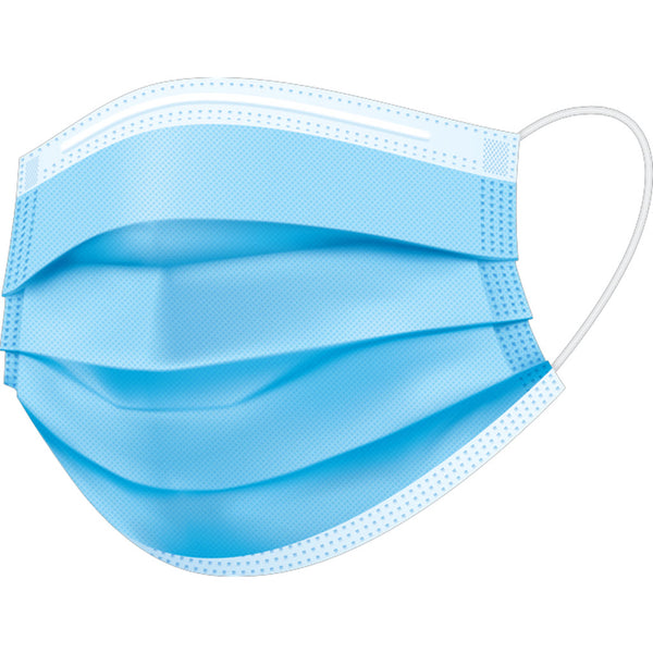 Ironwear 1502 Disposable 3-Ply Face Masks, Blue, Adult Size, Box of 50 - OutdoorPowerDeals