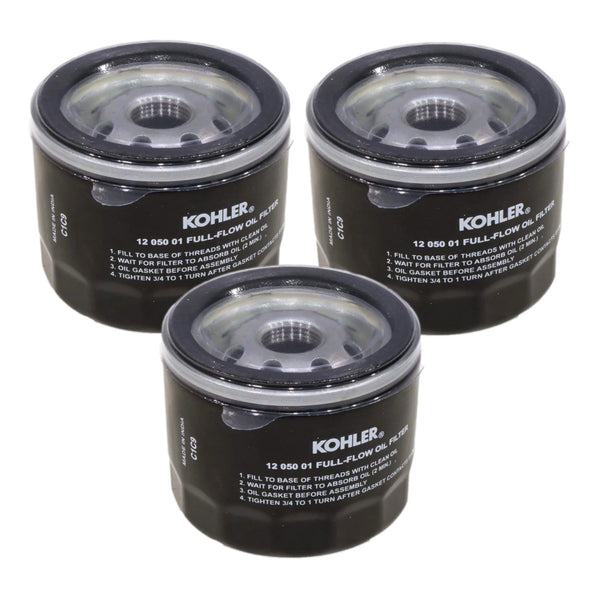 Kohler 12-050-01-S Oil Filter – 3-Pack OEM Replacement for Small Engines - OutdoorPowerDeals