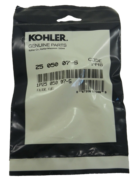 Kohler 25 50 07-S Fuel Filter Engine 75 Micron With 3/16" & 1/4" Fuel Line ID - OutdoorPowerDeals