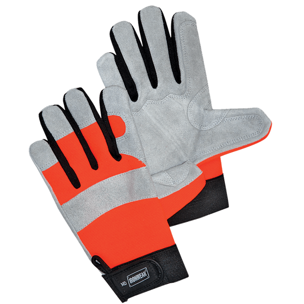 IRONWEAR  4870-DP LG GLOVES DOUBLE SPLIT MECH NATURL/ORANGE - OutdoorPowerDeals