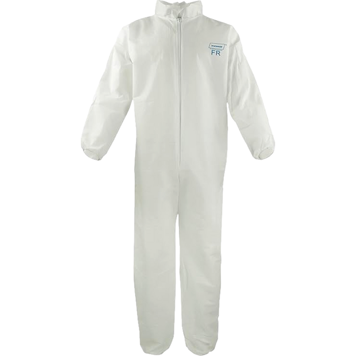 Ironwear 1601-XL Flame Retardant Disposable Coveralls White 100% Polypropylene Elastic Wrists & Ankles Size XL Case of 25 Ironwear 1601-XL Flame Retardant Disposable Coveralls White 100% Polypropylene Elastic Wrists & Ankles Size XL Case of 25