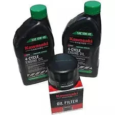 Kawasaki 99969-6296, 49065-0721 Oil Change Kit – (2) Quarts 10W40 Synthetic & OEM Filters - OutdoorPowerDeals