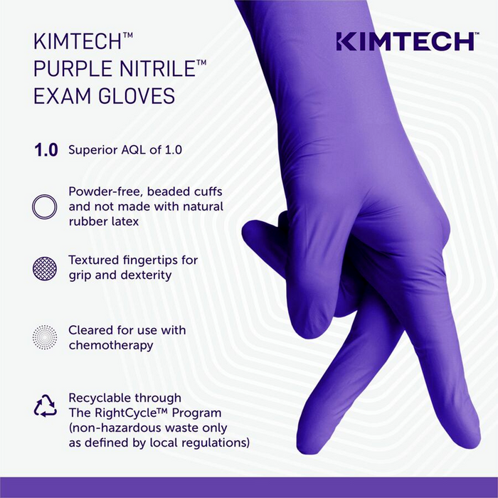 KleenGuard 55081 SM Purple Nitrile Gloves 6 Mil Disposable Powder-Free, Pro Grade (100) - OutdoorPowerDeals
