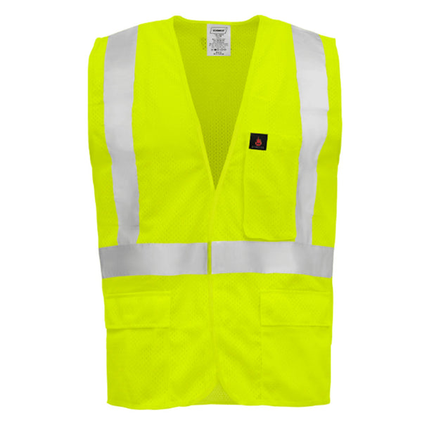 Ironwear 1294FR-L FR Poly Mesh Vest, Lime, High Visibility