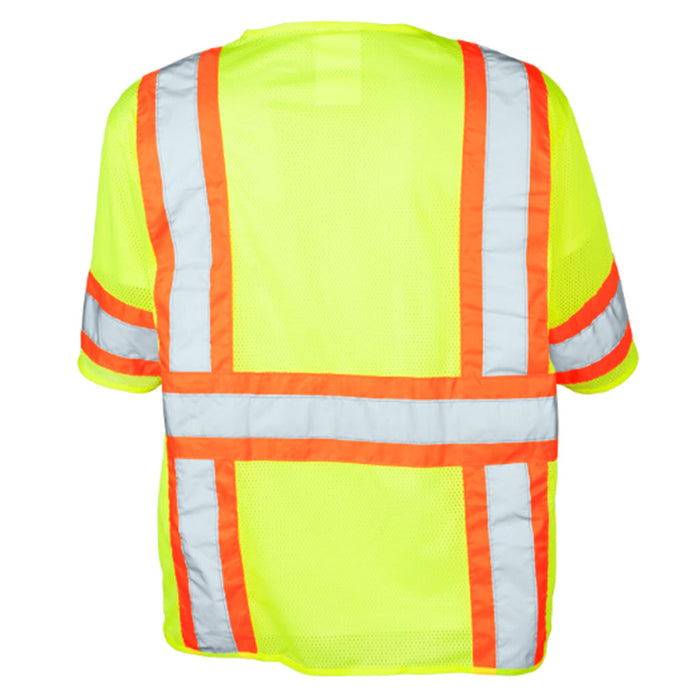 VEST POLY MESH ZIP FRONT LIME 1293-LZ