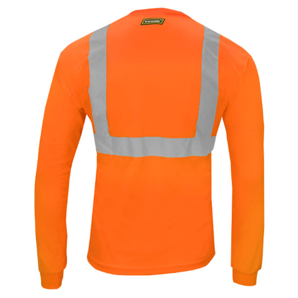 Ironwear Long Sleeve Shirt Polyester Hi-Vis Orange 1835-O ANSI Class 2