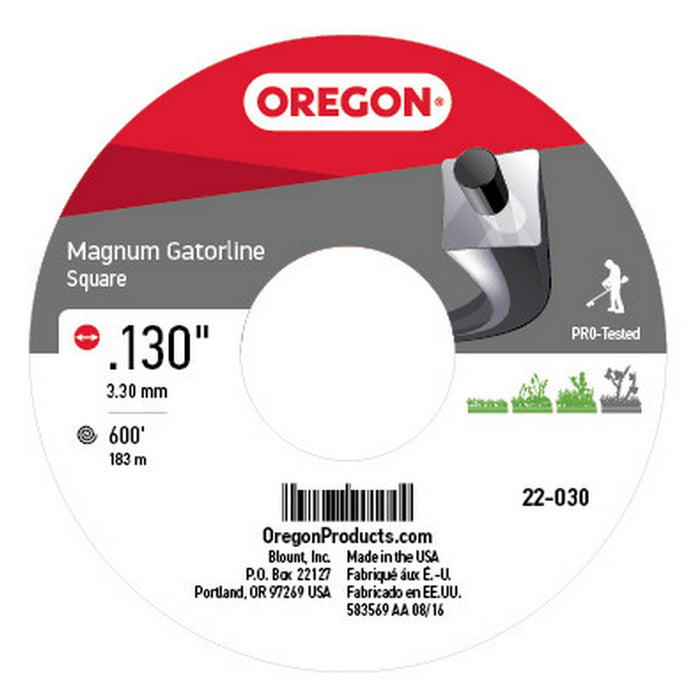 Oregon 22-030 HD Pro Magnum Gatorline Square String Trimmer Line .130-Inch Diameter 5-Pound Spool