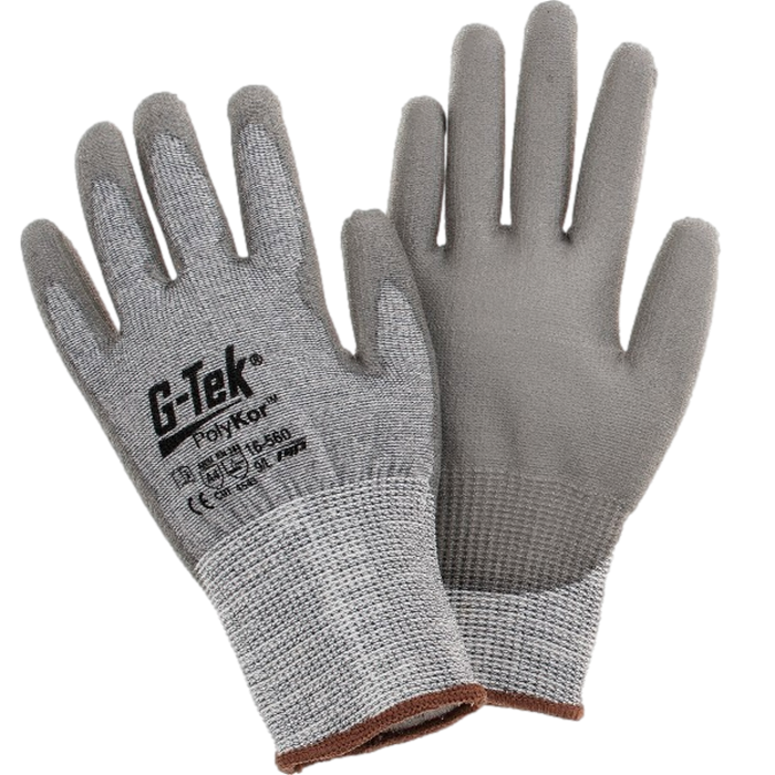 PIP 16-560/L G-Tek PolyKor SE Amless Knit Blended Glove Polyurethane Coated Gray Size L Pack of 12