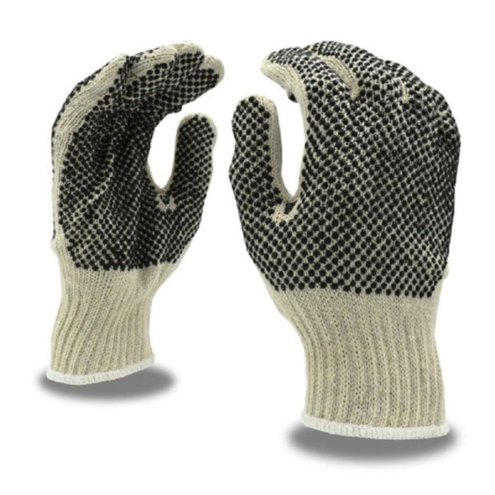 Cordova 3855 Knit Gloves Large Natural/Black Dot Double-Sided Grip Work Gloves