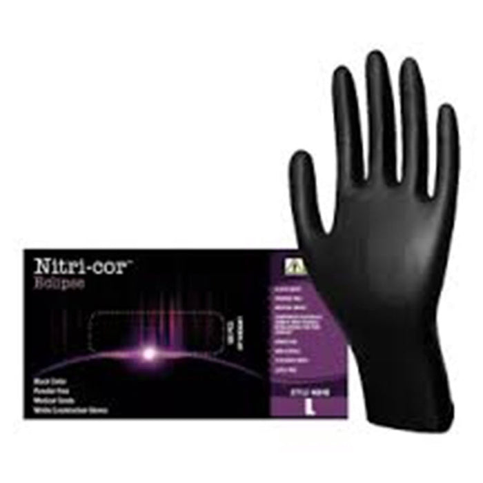 CORDOVA GLOVES ECLIPSE 4MIL PWDR-FREE MEDICAL BLK 4084BM