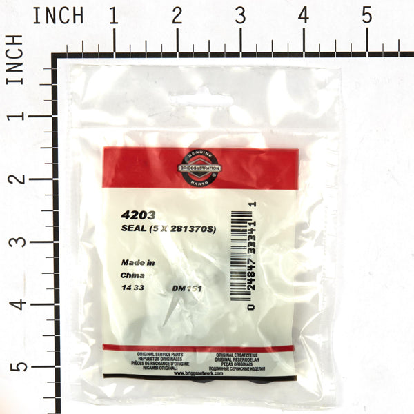 Briggs & Stratton 4203 5-Pack of Dipstick Tube Seal 281370S
