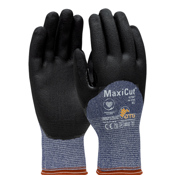 ATG 44-3755 Maxicut Ultra Nitrile Gloves Blue Black Large Pack of 12