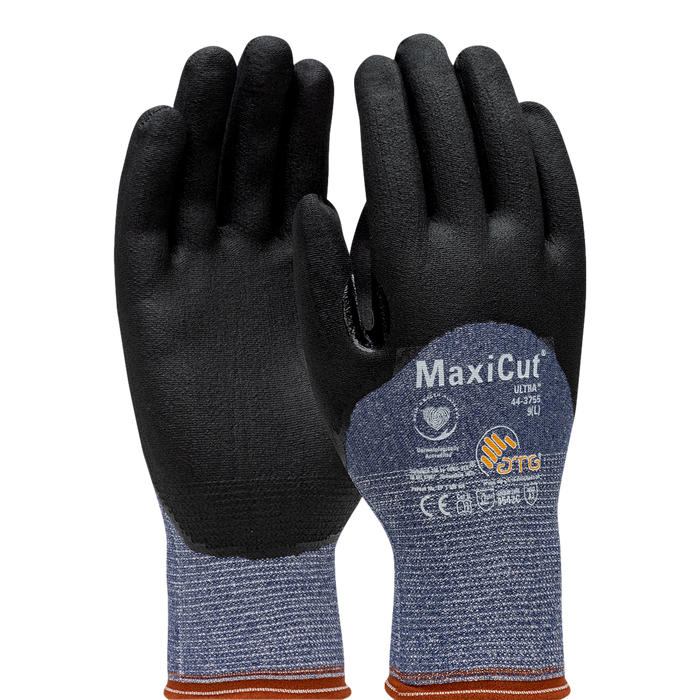 ATG 44-3755 Maxicut Ultra Nitrile Gloves Blue Black Large Pack of 12