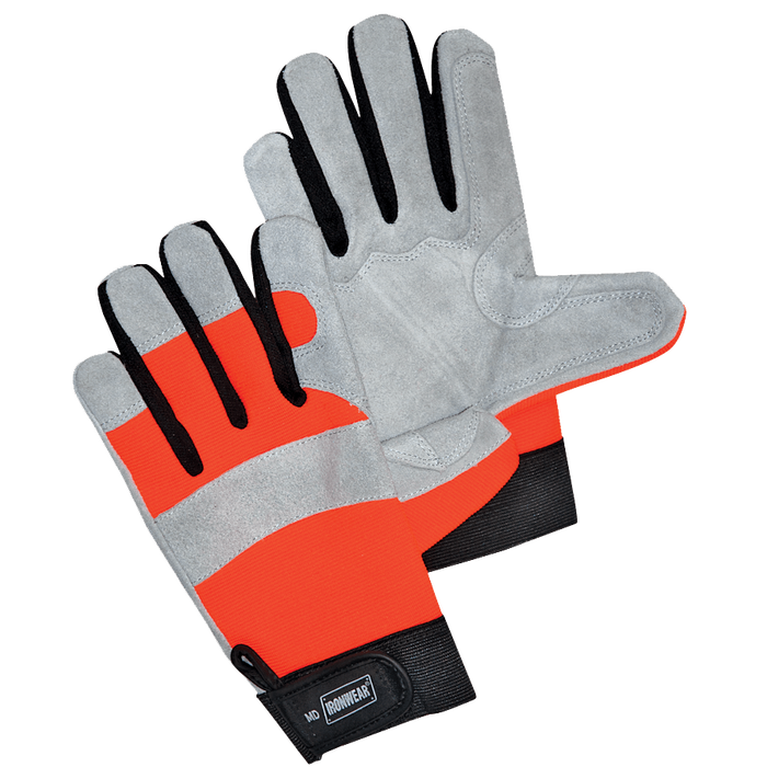 IRONWEAR GLOVES DOUBLE SPLIT MECH NATURL/ORANGE 4870-DP