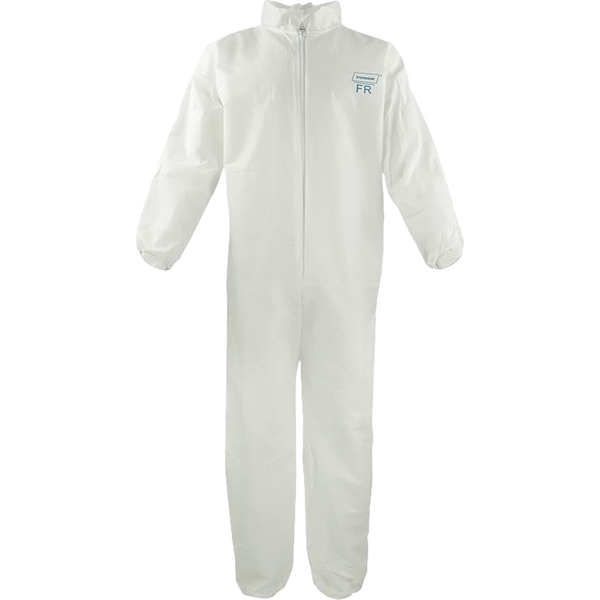Ironwear 1601-W Flame Retardant Disposable Coveralls 3XL – 100% Polypropylene, Elastic Wrists/Ankles, Case of 25