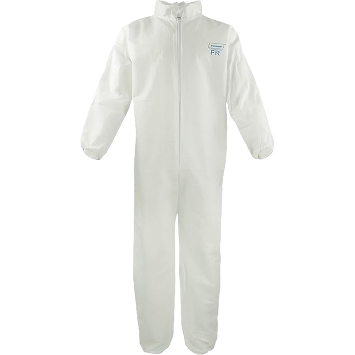 Ironwear 1601-W Flame Retardant Disposable Coveralls 3XL – 100% Polypropylene, Elastic Wrists/Ankles, Case of 25
