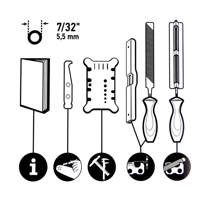 Oregon 558551 Saw Chain Maintenance Kit File Size 0.2 inches (5.5 mm)