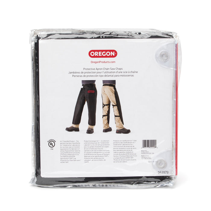 Oregon 563979 black apron-style protective chainsaw chaps