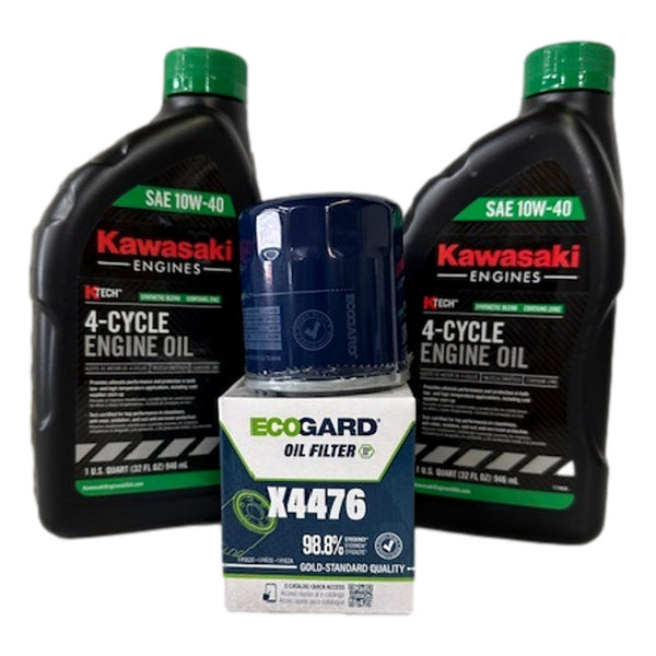 Mowertek Oil Change Kit 10W40 For Kawasaki w/(1) X4476 Replaces 49065-0724/49065-7010 Oil Filter