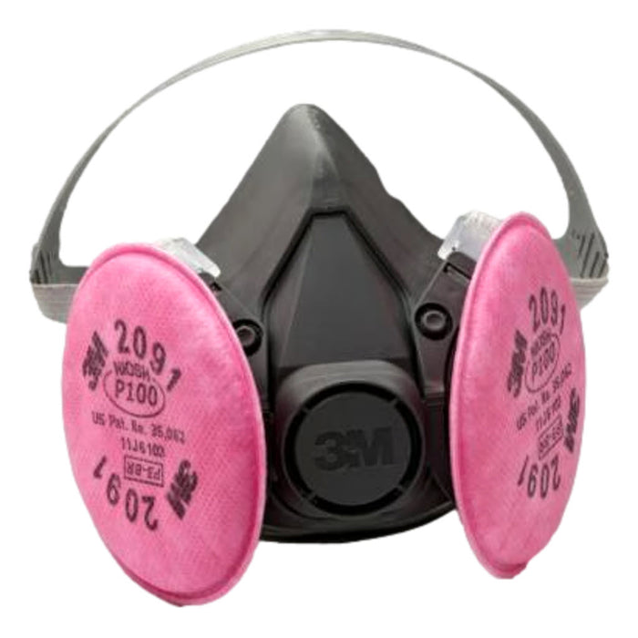 3M 6391 Half Face Respirator, 6000 Series, Large, with P100 Filters