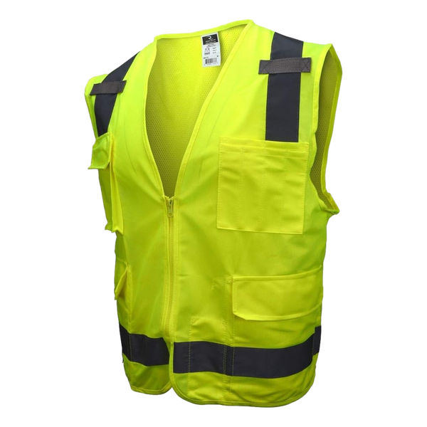 Radians SV7G4X Class 2 Safety Vest Green 4XL Solid Front Mesh Back Surveyor Hi-Vis ANSI