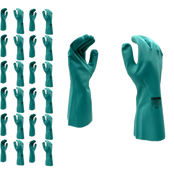 Cordova 4620 Nitrile Flocked Industrial Gloves 18 Mil Size 10 12 Pack