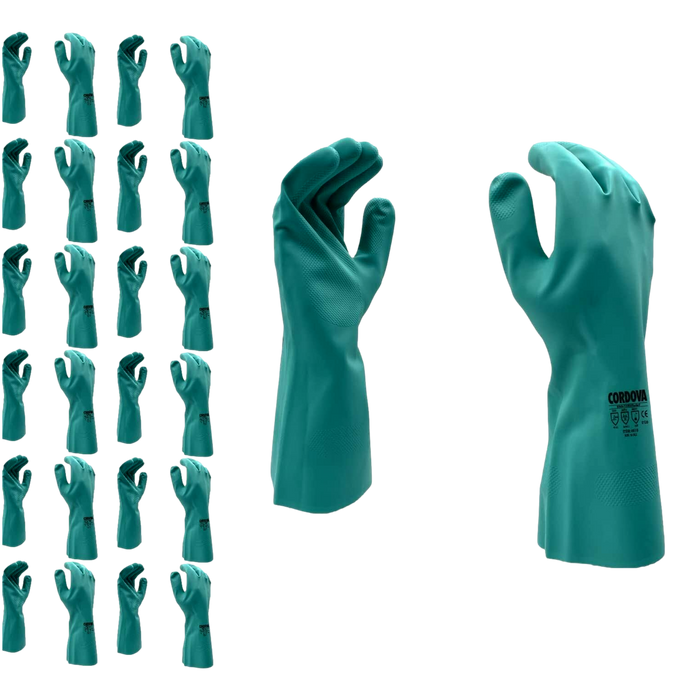 Cordova 4620 Nitrile Flocked Industrial Gloves 18 Mil Size 10 12 Pack