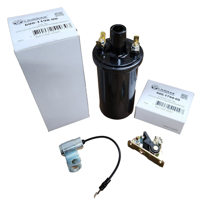 Mowertek 620-1781 Ignition Kit For Kohler K241 K301 K321 K341 K361 Coil Points Condenser (3 Pieces)