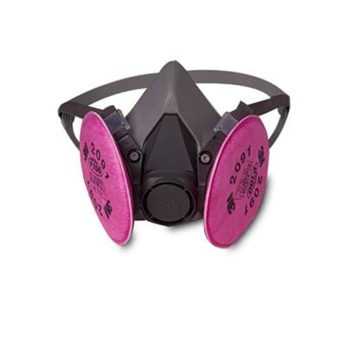 3M 6291 Half Face Respirator, Medium, 6000 Series with P100 Filters