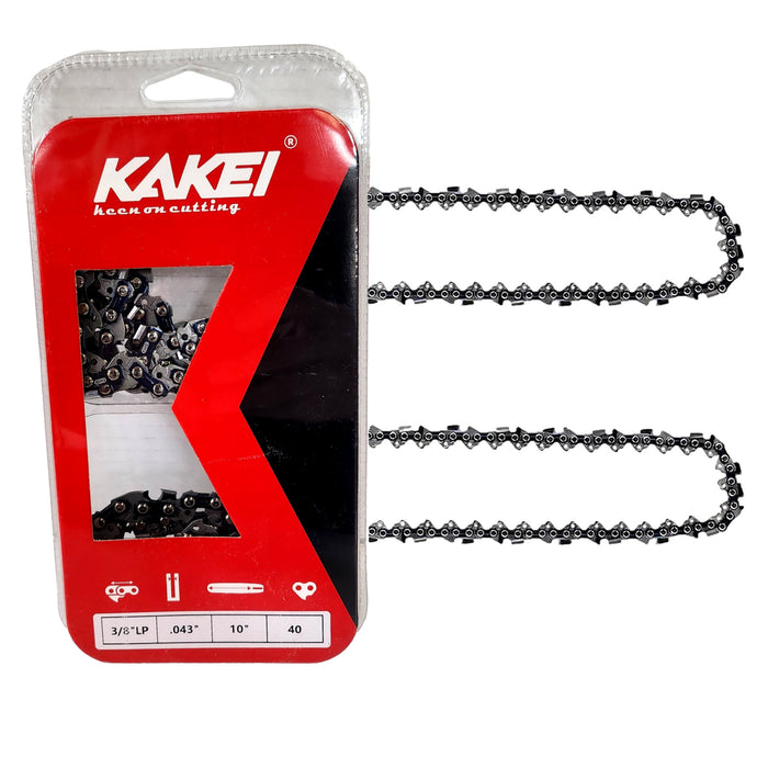 Kakei 1B4Q40 Chain 10'' 3/8'' LP 0.043'' 40 Semi Chisel (2 Pack) - OutdoorPowerDeals