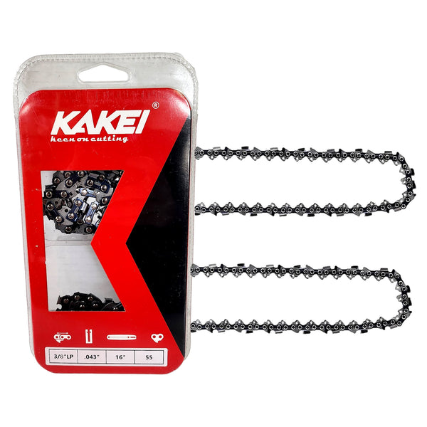 Kakei 1B4Q55 Chain 16'' 3/8'' LP 0.043'' 55 semi chisel (2 Pack)