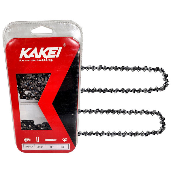 Kakei 1B0Q55 Chain 16'' 3/8'' LP 0.050'' 55 Semi Chisel (2 Pack)