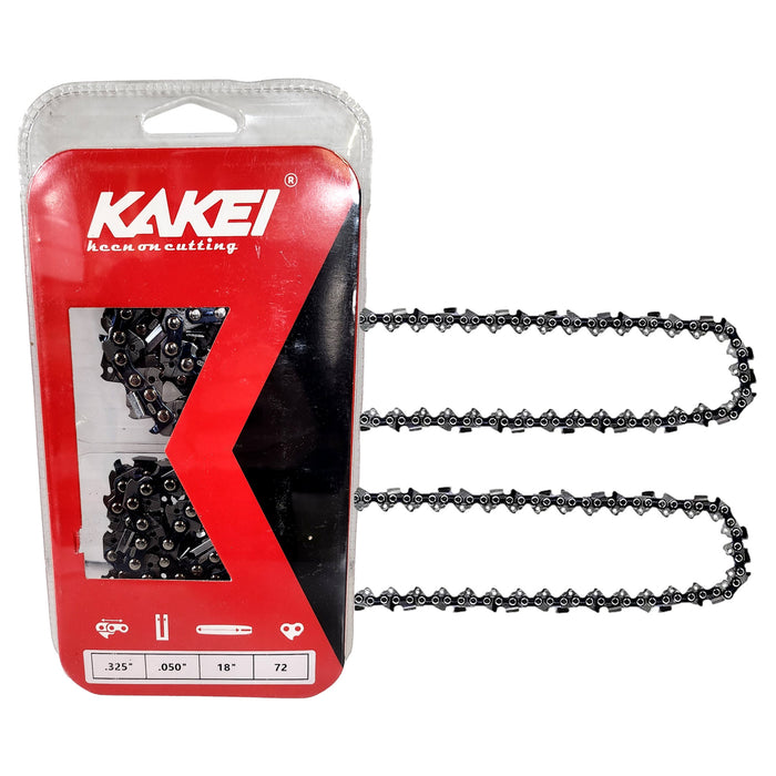 Kakei 2C0Q72 Chain 18'' .325'' 0.050'' 72 full chisel (2 Pack) - OutdoorPowerDeals