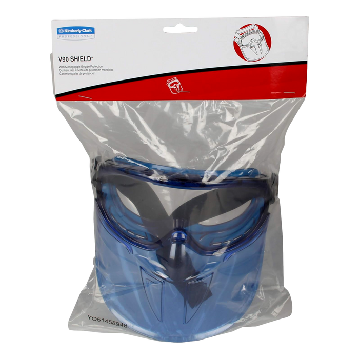 KleenGuard - 18629 V90 Shield Clear Anti Fog Lens Protection Goggle with Blue Frame