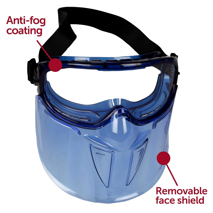 KleenGuard - 18629 V90 Shield Clear Anti Fog Lens Protection Goggle with Blue Frame