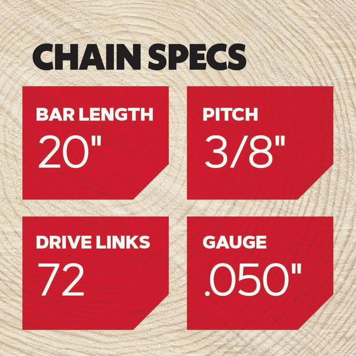 Oregon 72DPX072G 3/8-Inch Pitch 0.050-Inch Gauge 72-Drive Link Saw Chain