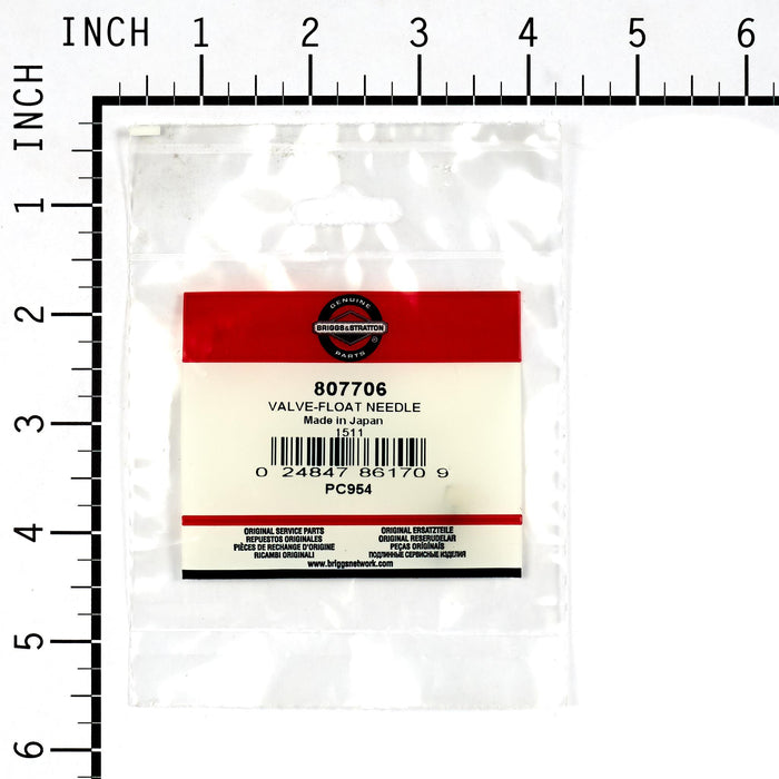 Briggs & Stratton 807706 Float Needle Valve