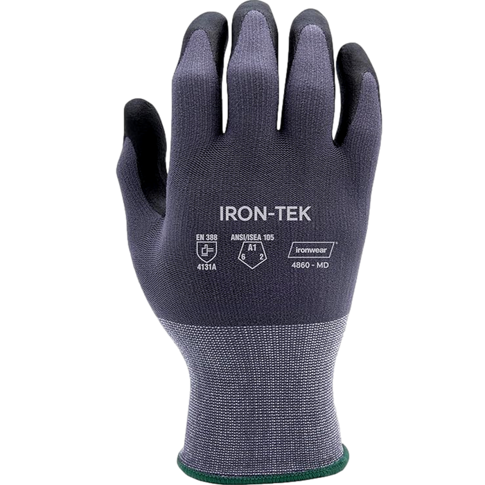 Ironwear Iron-Tek 4860 Foam Nitrile Coated Gloves – Grey/Black