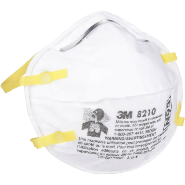 3M 8210 N95 Respirator, Disposable, White, Box of 20