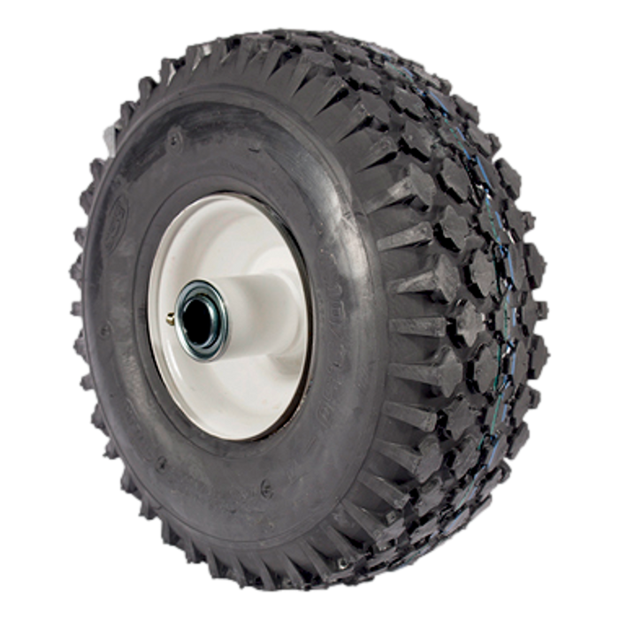 Rotary 8278 white 4.10x4 mower wheel 2 pack, front view