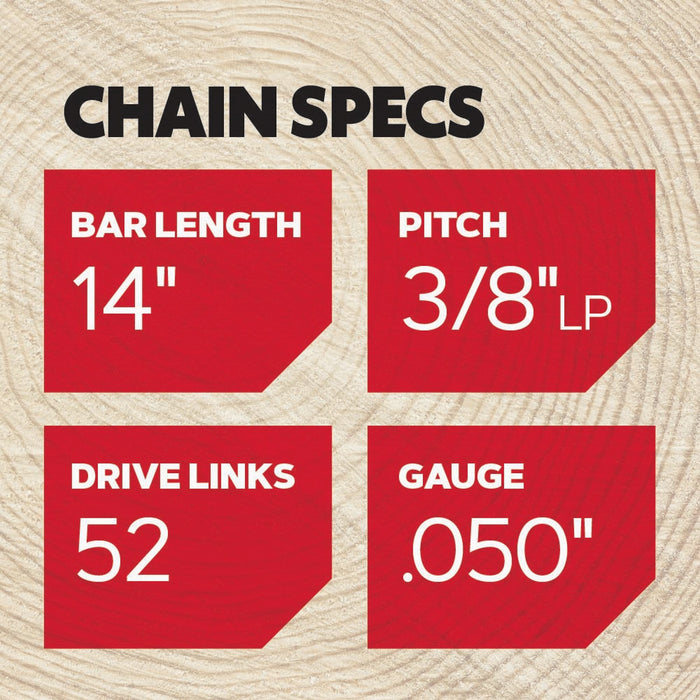 Oregon 91VXL052G 52 Drive Link Long Top Plate 3/8-Inch Low Profile Chain