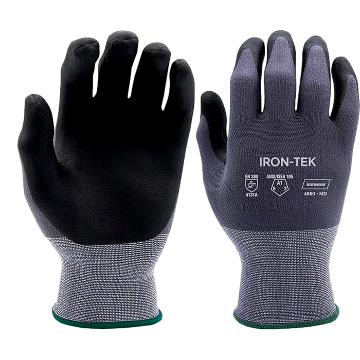 Ironwear Iron-Tek 4860 Foam Nitrile Coated Gloves – Grey/Black