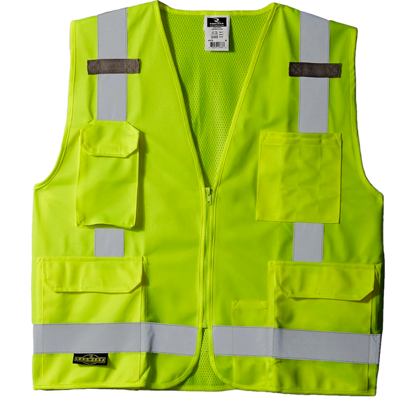 VEST KNIT/MESH CL2 ZIP HI-VIZ GREEN SV7G-L