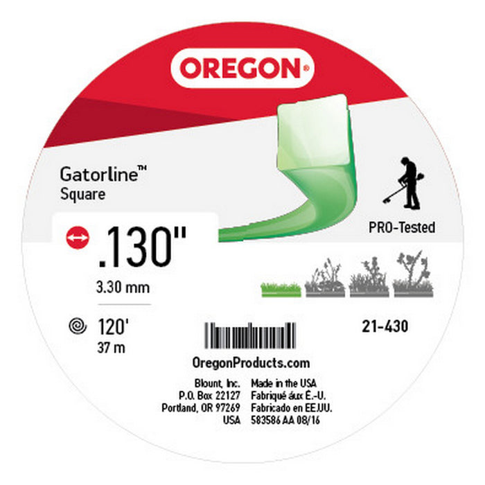 Oregon 21-430 Gatorline 1-Pound Coil of .130-Inch-by-120-Feet Square String Trimmer Line