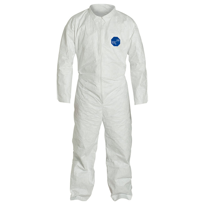 Tyvek Coveralls with Zipper White TY120SWH – Disposable Protective Suit (Case)4XL