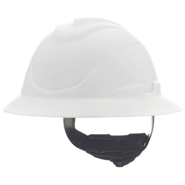 MSA V-Gard C1 Full Brim Hard Hat with Fas-Trac III Ratchet Suspension