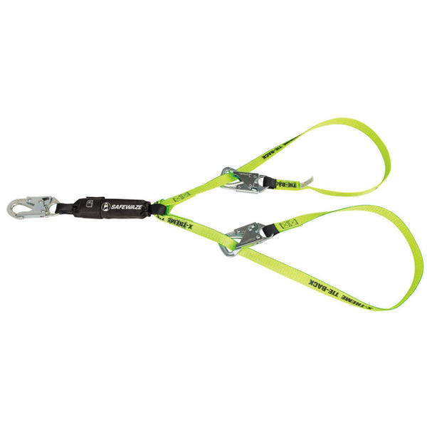 Safewaze FS451 6' Dual-Leg Tie-Back Lanyard with Snap Hooks (2 Pack)