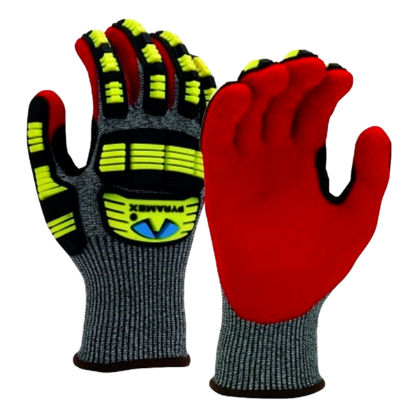 Pyramex GL609C Sandy Nitrile Cut-Resistant Gloves A5 Red XL