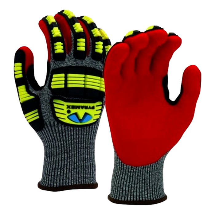 Pyramex GL609C Sandy Nitrile Cut-Resistant Gloves A5 Red XL