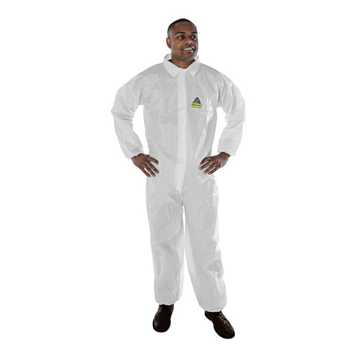 Cordova MP200-3XL Polypropylene Coveralls, White, 3XL, Zipper Front, Case of 25